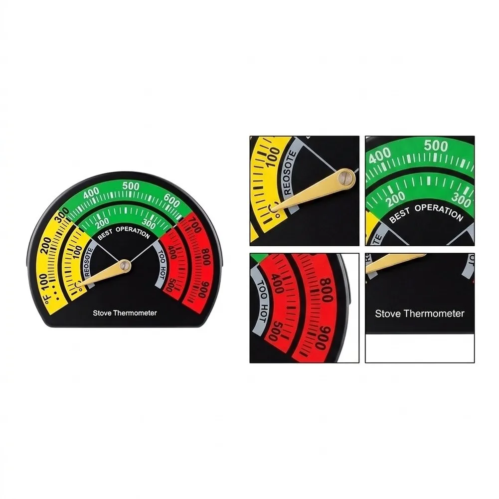 Stove Thermometer 2 Pack Magnetic Mount for Wood Burning Stoves Log Burners Gas Ovens Temperature Monitoring 85x68mm