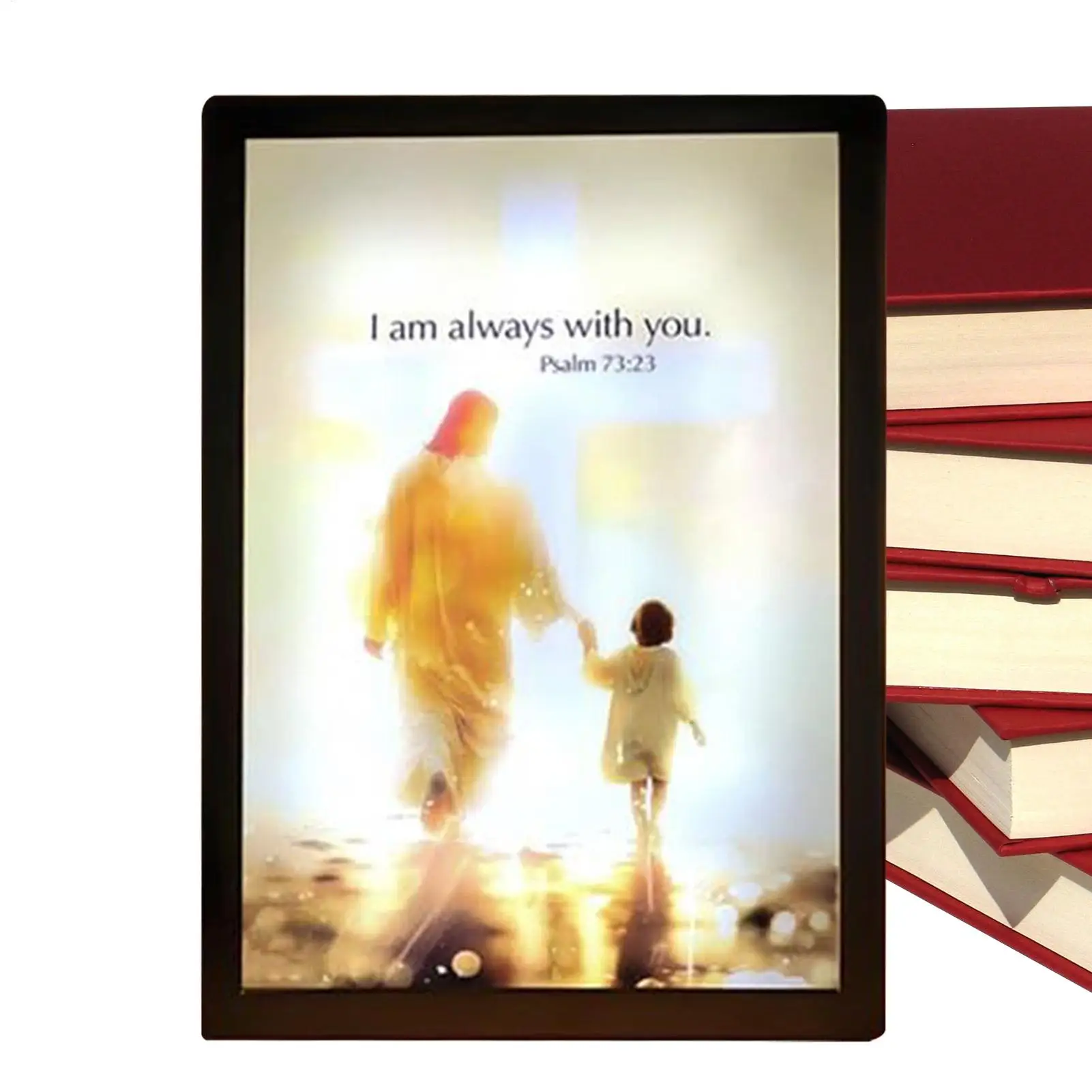 Jesus Lamp 4D LED Christ Frame Light Home Decor Accents Wall Art Study Living Room Bedroom Luminous Decoration LED Painting Lamp