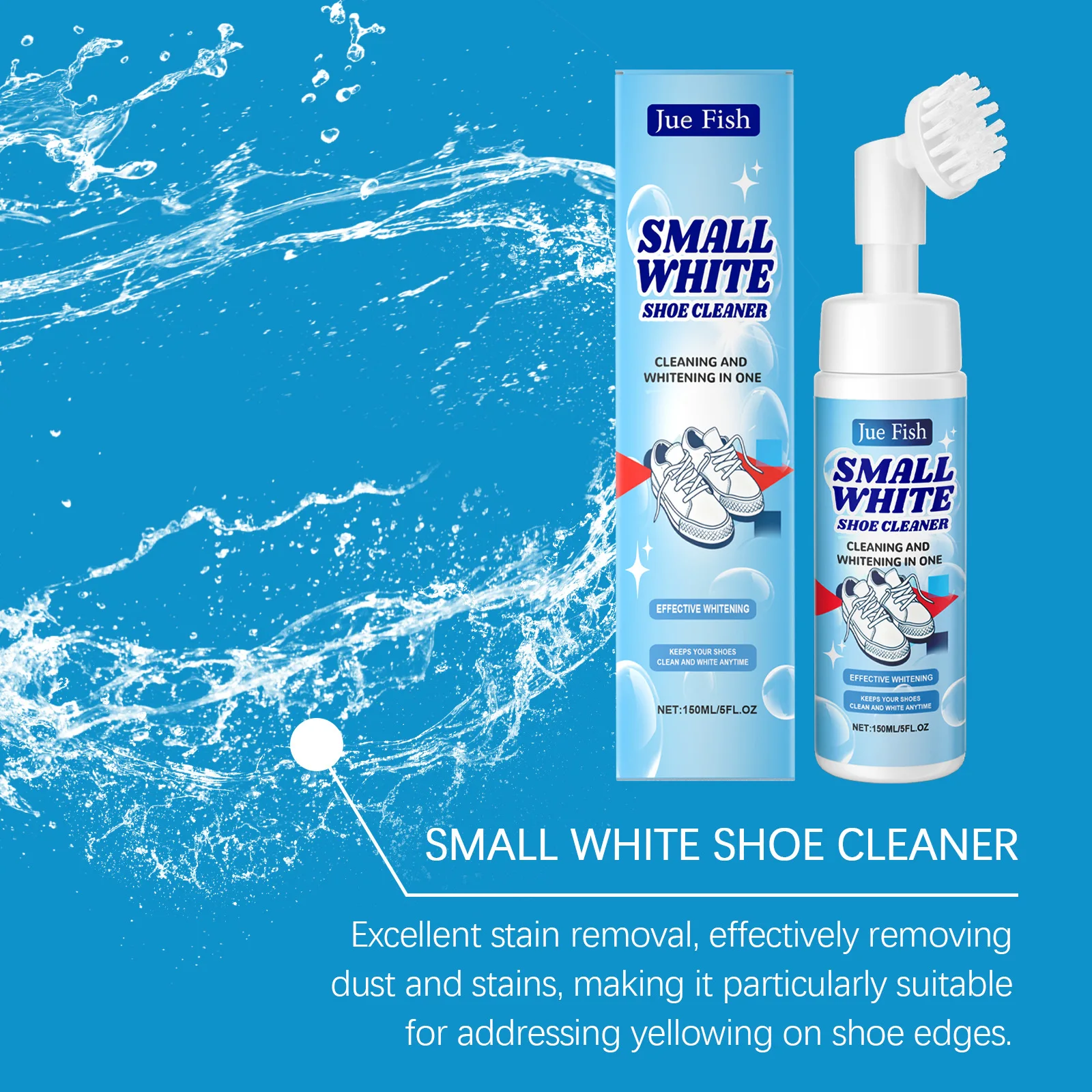 White Shoe Cleaning Mousse Quick Stain Removal Odor Eliminator Yellow Mark Cleaner for Whitening Shoes