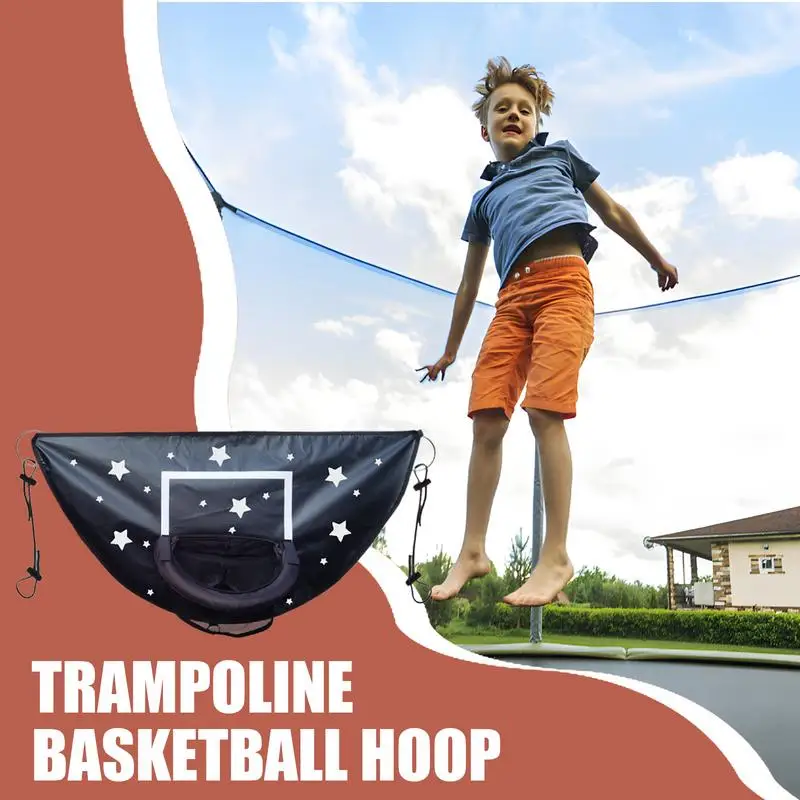 ห่วงบาสเก็ตบอลแทรมโพลีน กระดานตะกร้าน้ําหนักเบาสําหรับเด็ก ห่วงบาสเก็ตบอลสําหรับอุปกรณ์เสริมแทรมโพลีน Dunk Fit สําหรับทุกวัย