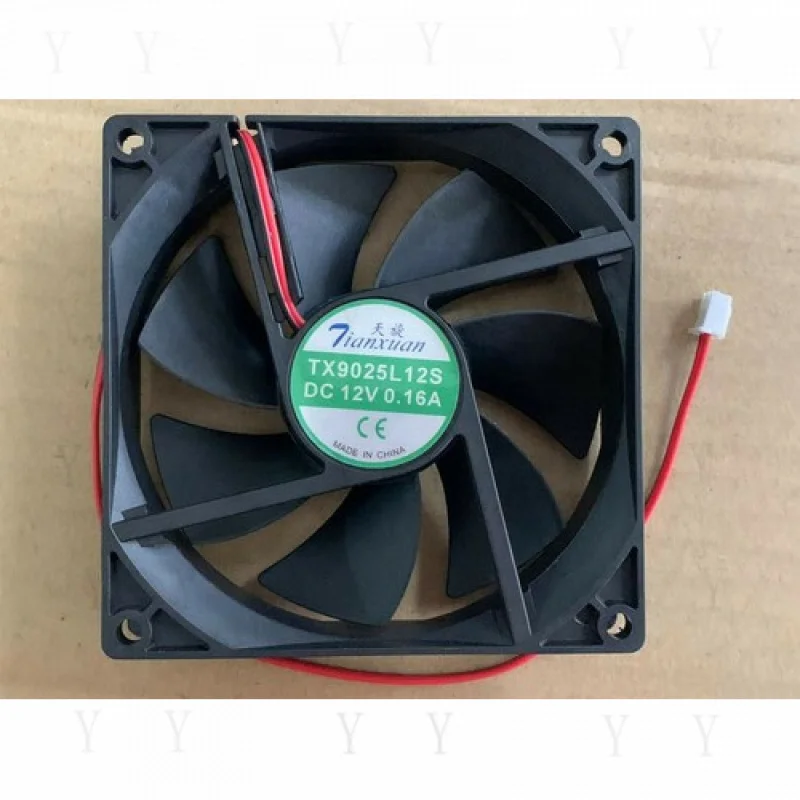 Y+ para Tianxuan TX9025L12S 12V 0.16A 9CM 9025 Ventilador de refrigeración de 2 cables