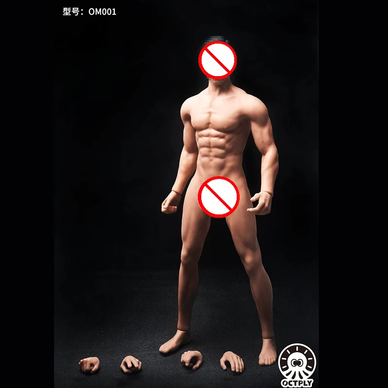 

OCTPLY OM001 1/6 Scale Male Soldier Super Flexible Seamless Realistic Muscle Model 12" Action Figure Wheat Skin Body Dolls