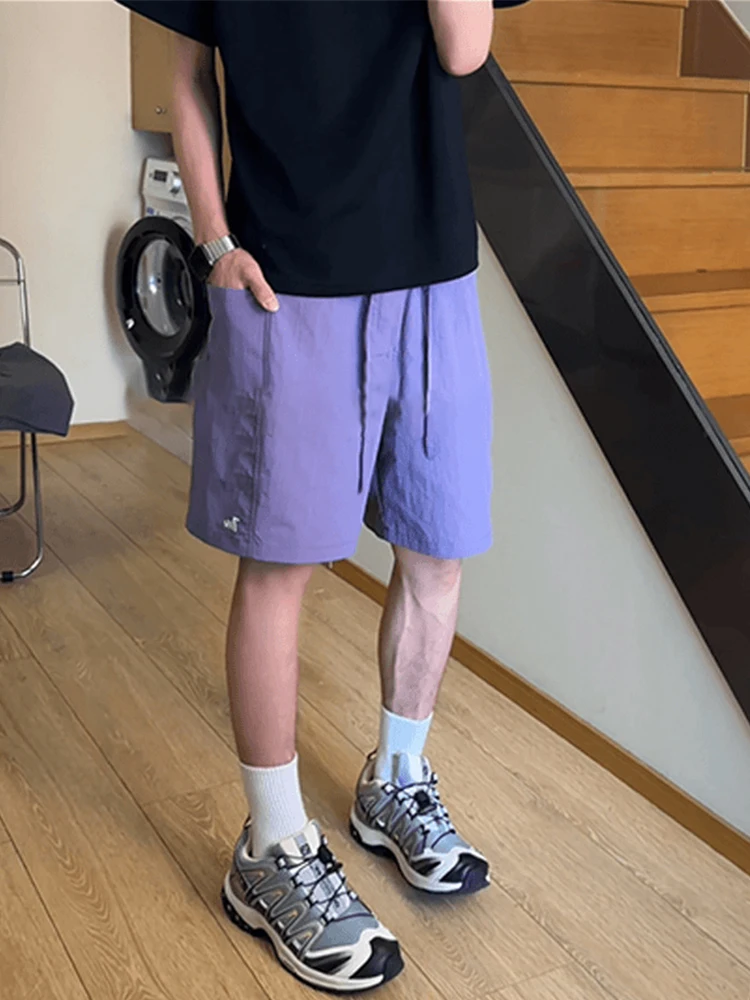 

Qui Dry Outdoor Sports orts Men's Summer Thin Ice Silk Breathable Large ket Workwear Five-Quarter Functional Mid-Pants