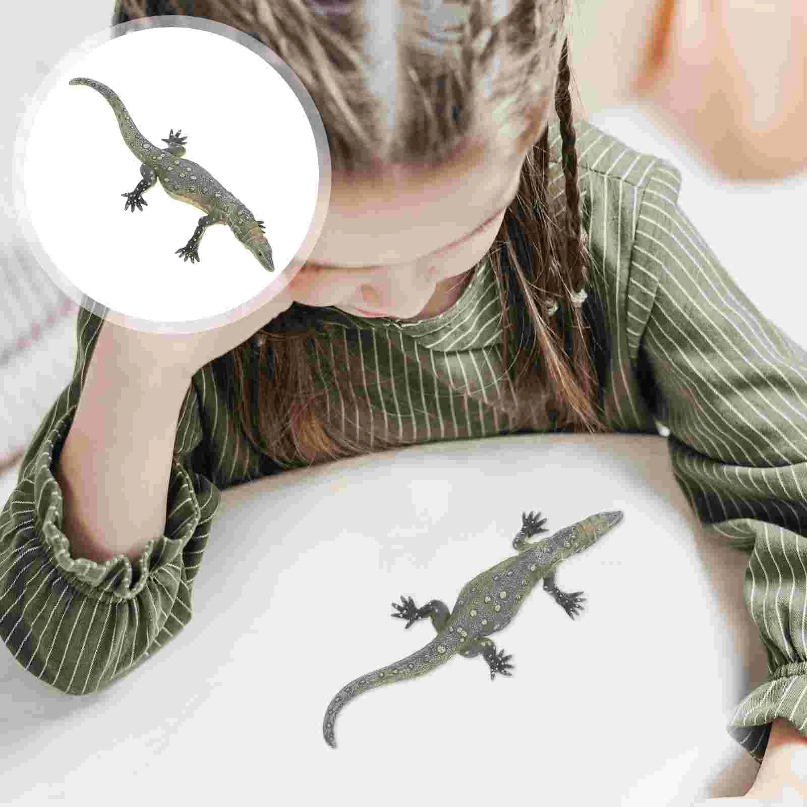 Chameleon Toys Eye-spotted Monitor Lizard Model Models Realistic Animal Playset