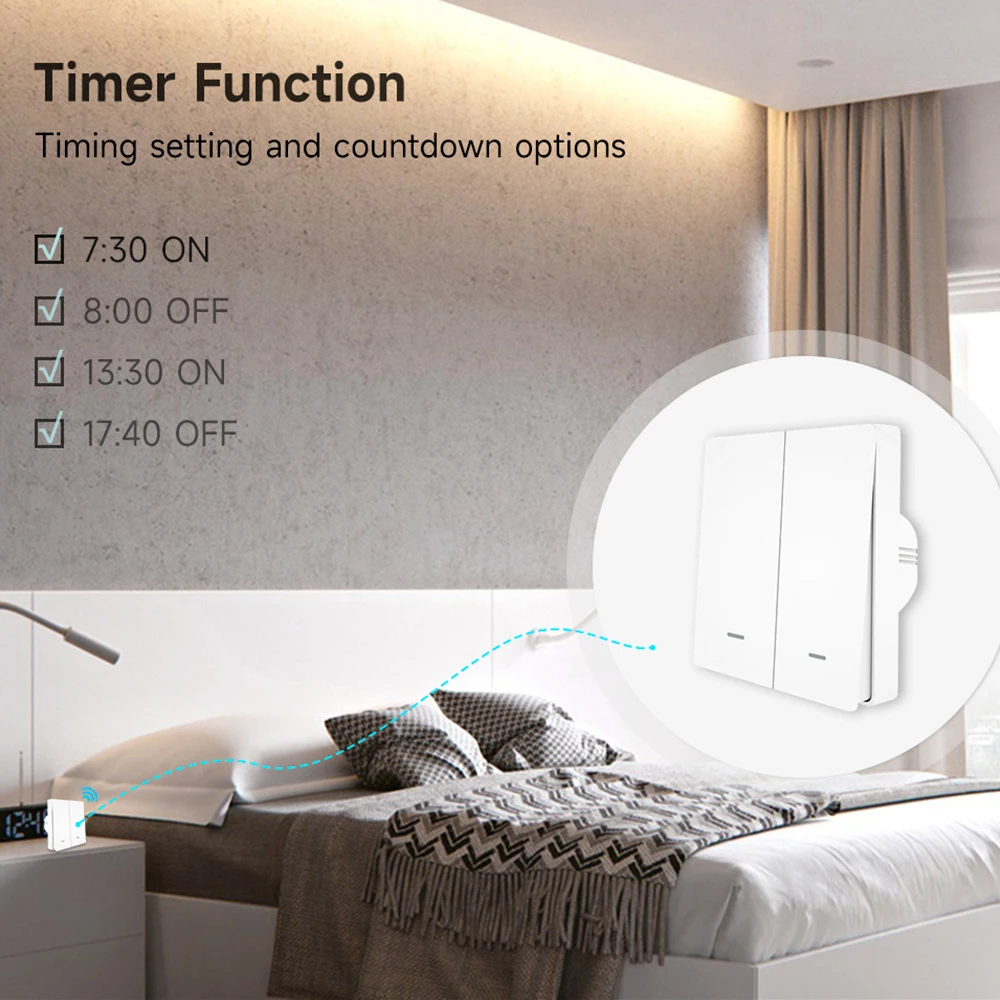 Tuya ZigBee Smart Scene Switch WiFi 1-3 Button Zigbee Wall Switch Smart Scene 1-3Gang 10A for Alexa Home Assistant App Control