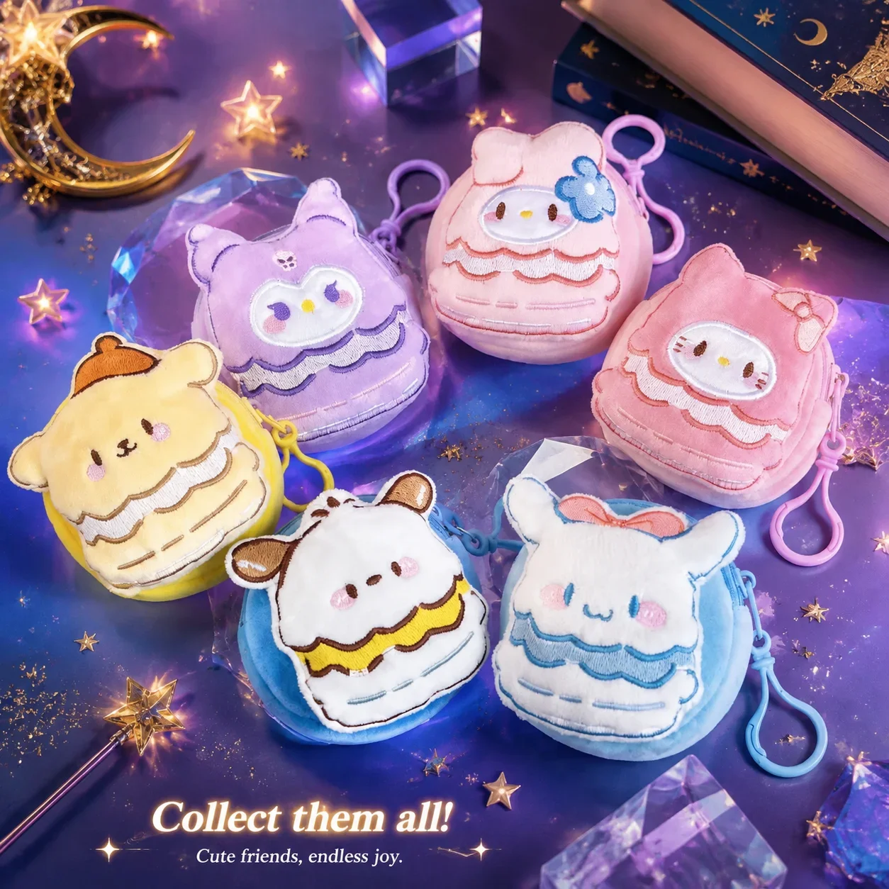 New Cute Mini Hamburger Plush Coin Purse Keychain Pendant Bag for Students Bluetooth Earbuds Case Cartoon Merchandise