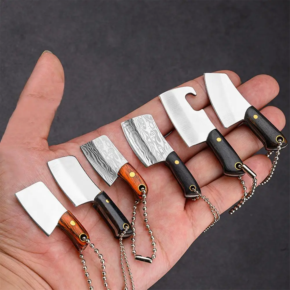 Portable Mini Knife Demolition Express Knife Collection Kitchen Keychain Knife Outdoor Tool With Leather Case Hanging Cutting