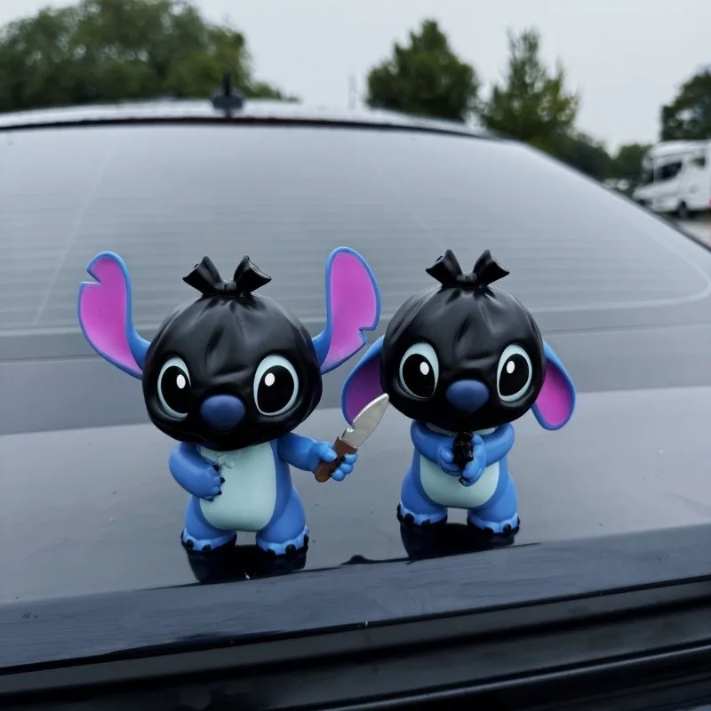 

Ridiculous Lilo&Stitch Figure Creative Car Decoration Anime Character Robbery Stitch Doll Desktop Decoration Kawaii Toys Gift