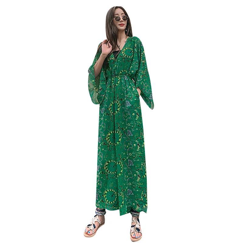 하이웨이스트 실크 쉬폰 플리치 팬츠 여성용 넓은 다리 캐주얼 팬츠