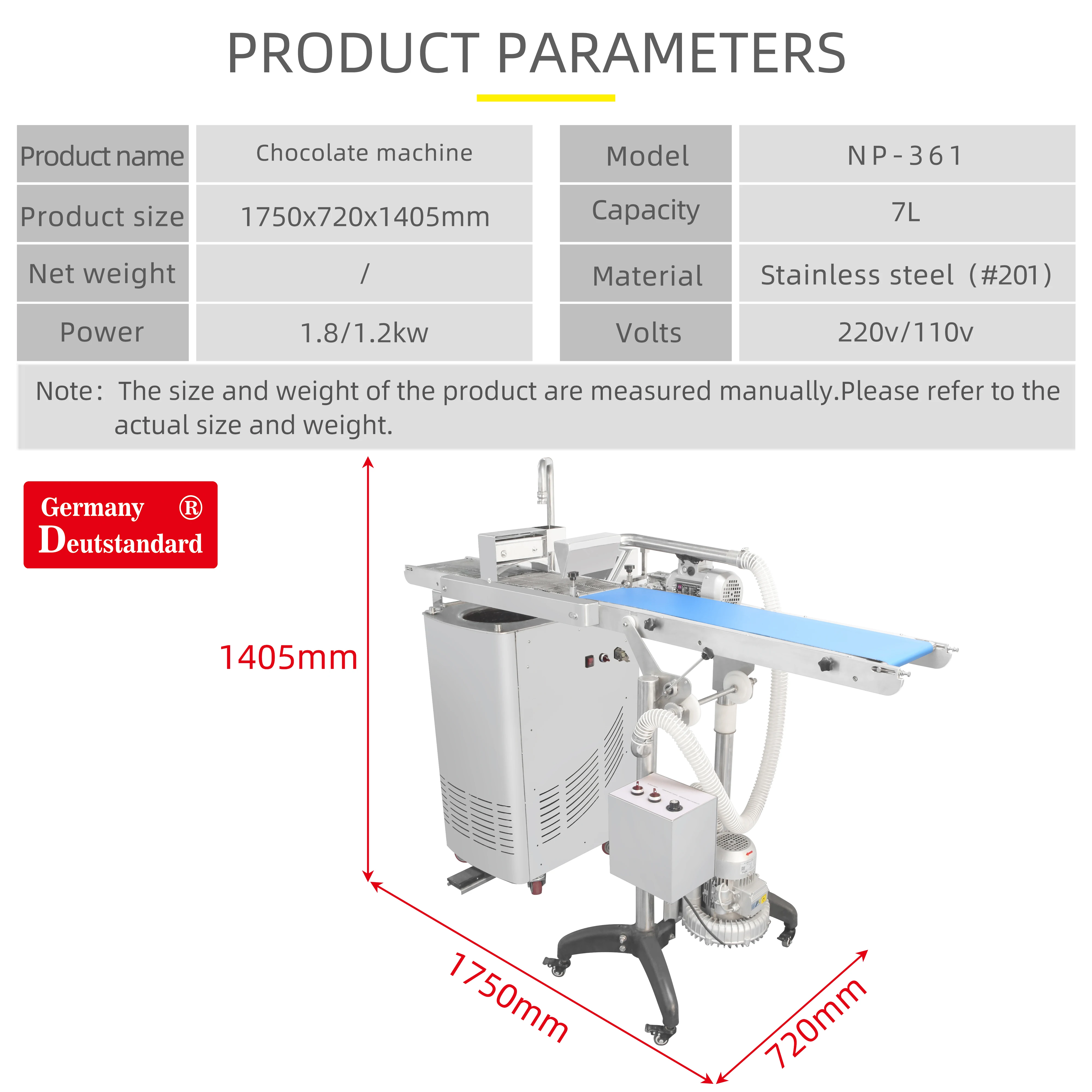 ماكينة طلاء الشوكولاتة الأوتوماتيكية NP-361 |   مطلي بالشوكولاتة من الفولاذ المقاوم للصدأ سعة 7 لتر