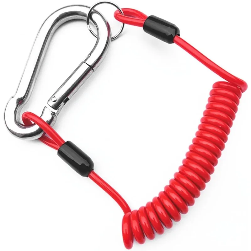 6FT Red Safety Brake Trailer Breakaway Switch Cable 12V DC Coiled Spring Easy Install for Trailer Boat RV Towing Accessories