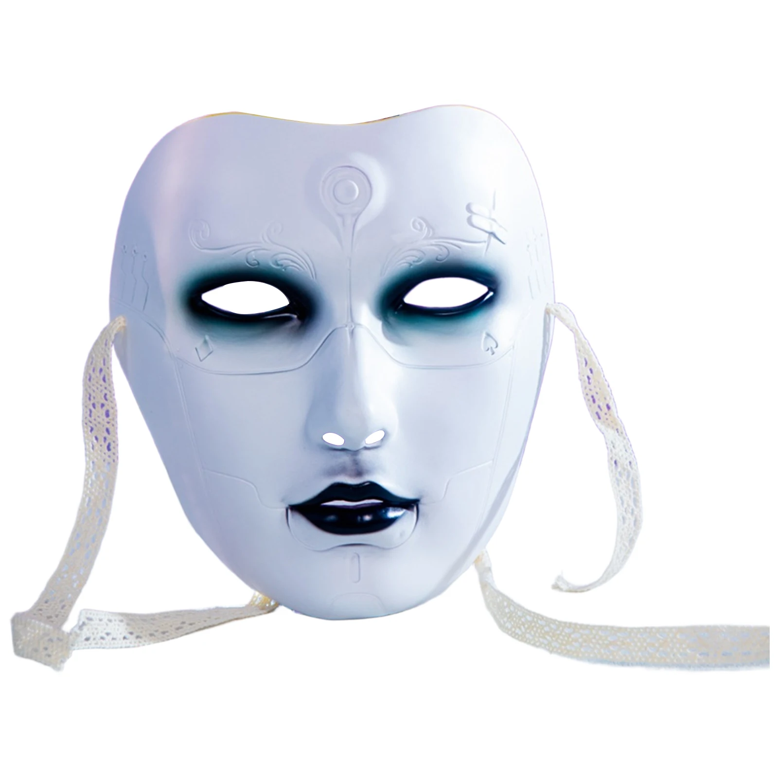 Máscara de estilo chino a la moda para hombres y mujeres, accesorio de disfraz con correas autoatadas para fiesta de disfraces de Halloween, 1 ud.