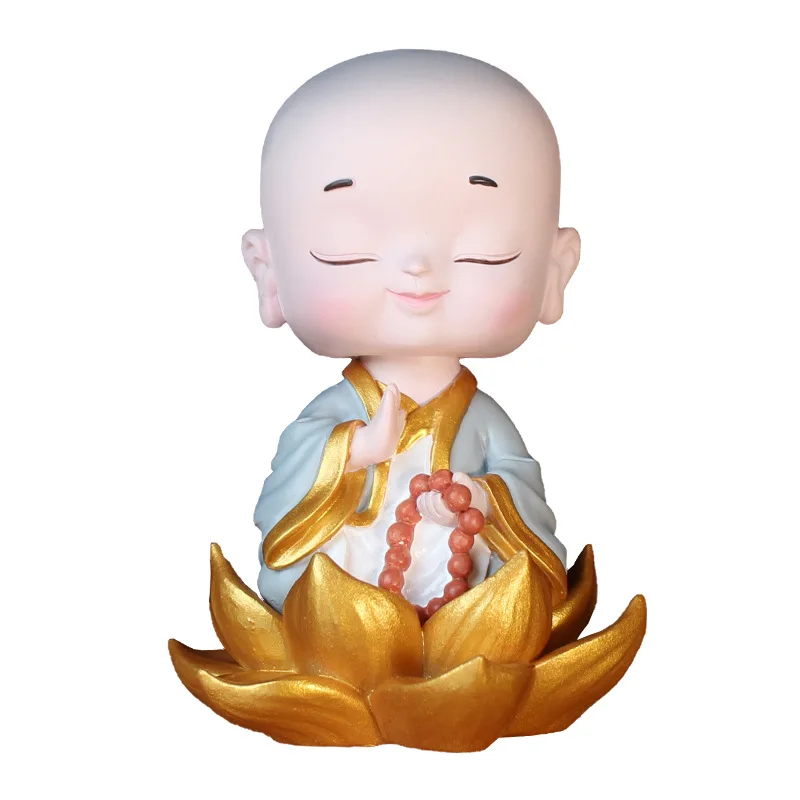 

Small Monk Figurine Little Monk Ornaments Car Decoration Resin Desktop Chinese Tea Pet