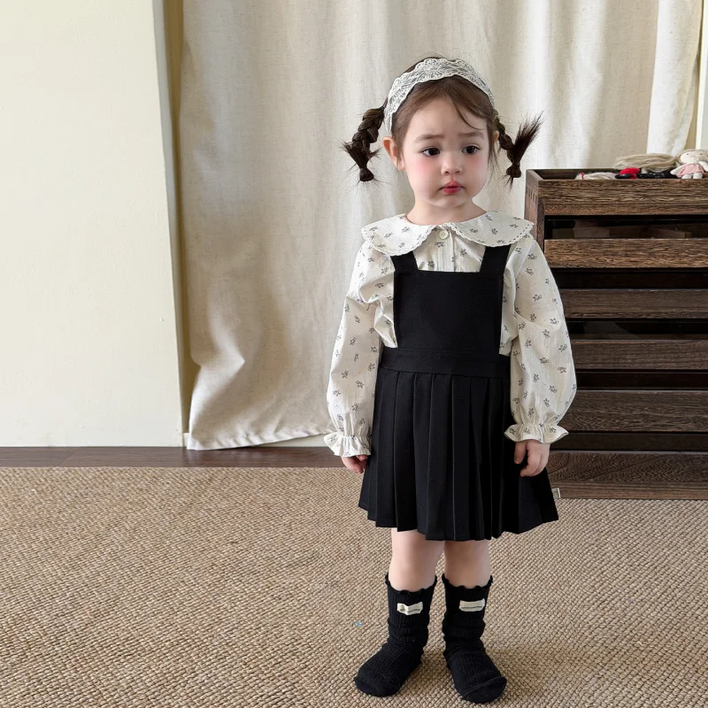 

ZheLi Children's Clothing Girls' Spring Outfit Set Dress2026New children's clothing baby girl's pleated suspender dress