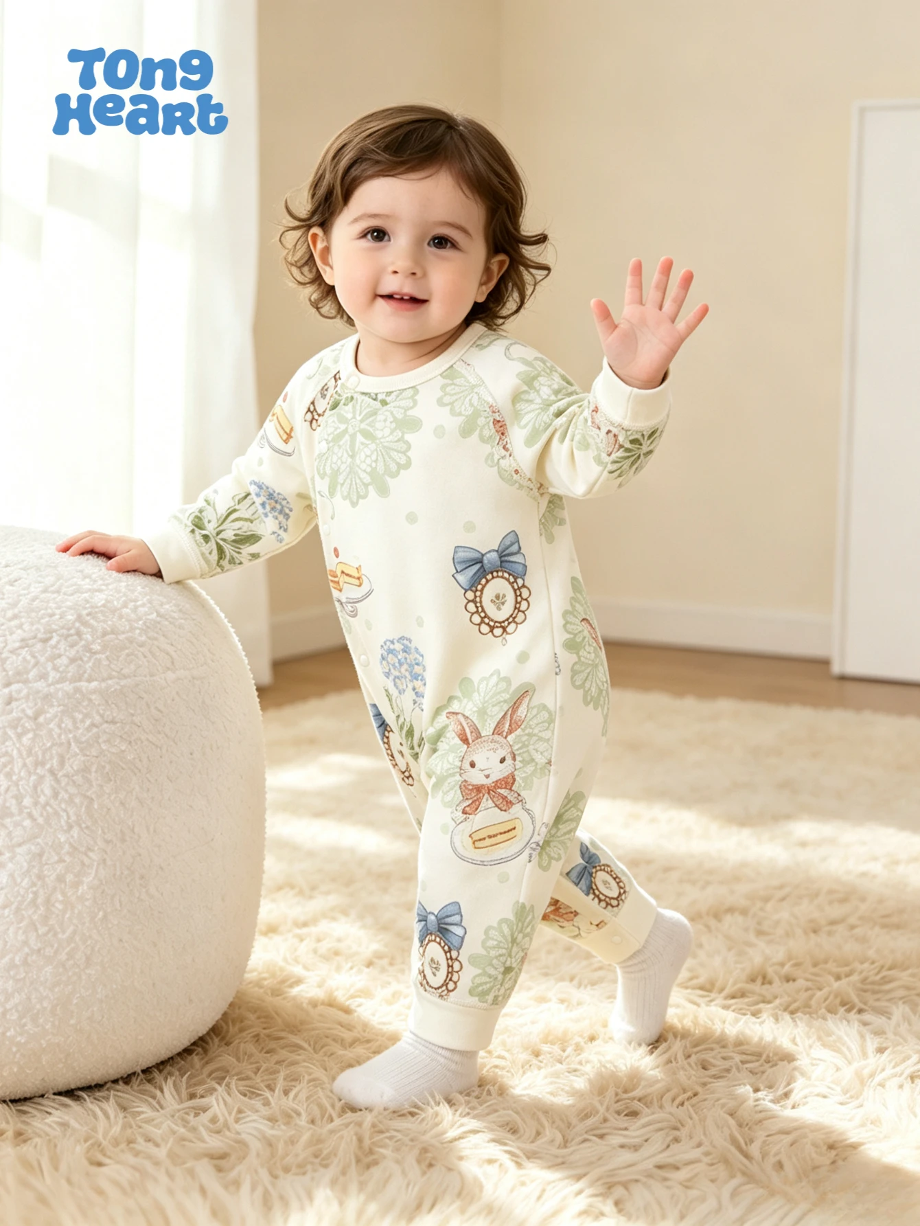 TongHeart Baby-Overall für Herbst und Winter, Neugeborenen-Overall, Babykleidung, geeignet für Jungen und Mädchen. – Detail 2