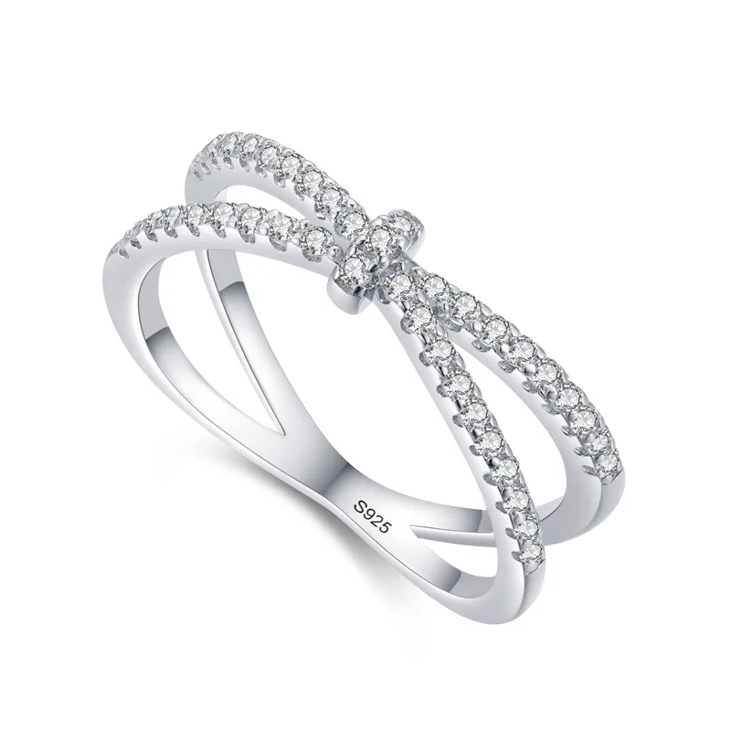 

Wholesale High-Grade Female Light Luxury Diamond S925 Silver Eternity Ring Band