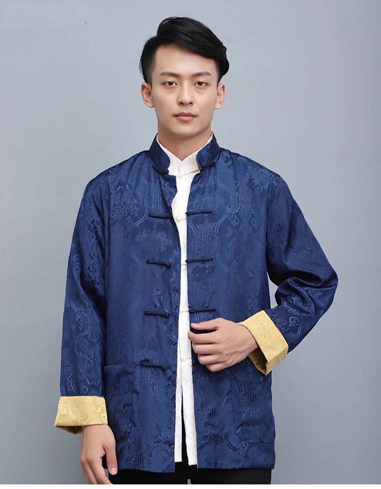 

Traditional Chinese Clothing Tops Tang Suit Male Madarin Collar Vintage Jacket Men Kung Fu Hanfu New Year Clothes Birthday Party