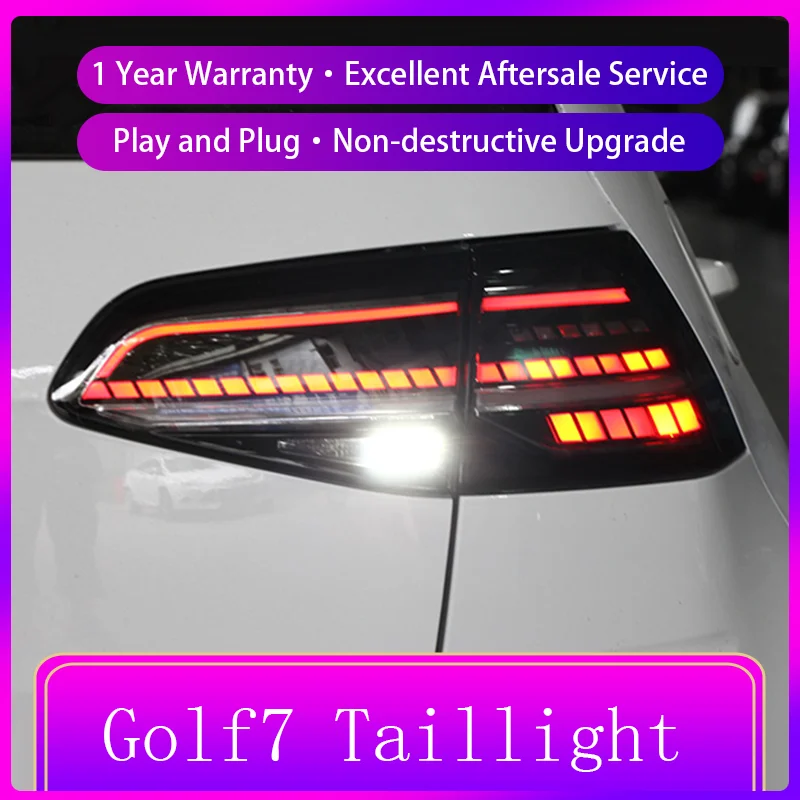 2 PCS Auto Lights For Volkswagen VW Golf 7 2013-2017 Golf7 7.5R Tail Lamp DRL Taillight LED Dynamic Signal Tools Car Accessories