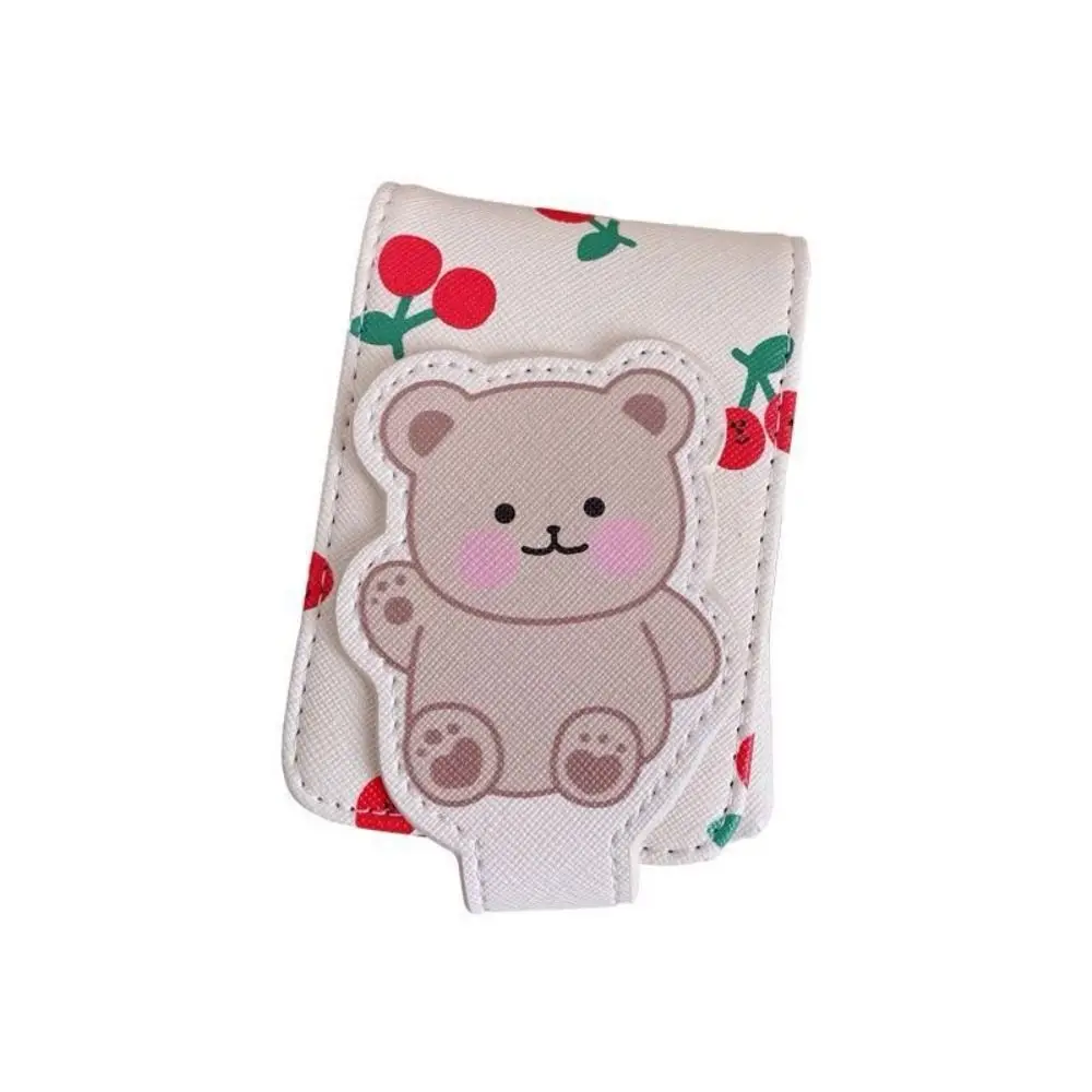 Protective Lipstick Bag With Mirror Mini Little Bear Professional Storage Organizer Cartoon Cute Cosmetics Storage Box Girl