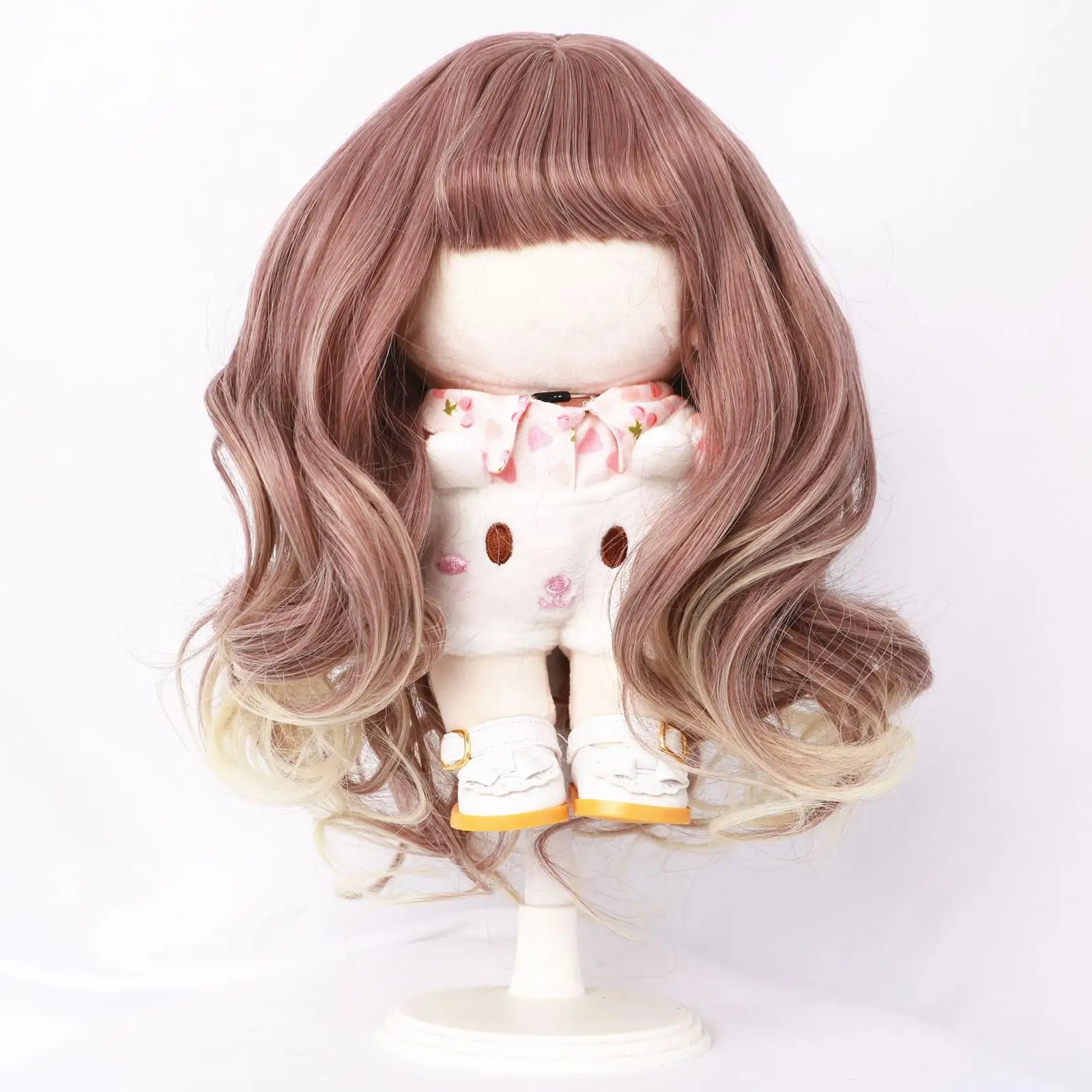 

20 см хлопковый кукольный парик для изготовления кукол, модное термостойкое волокно для головы 33-36 см, аксессуары для наращивания волос «сделай сам», длинные волосы