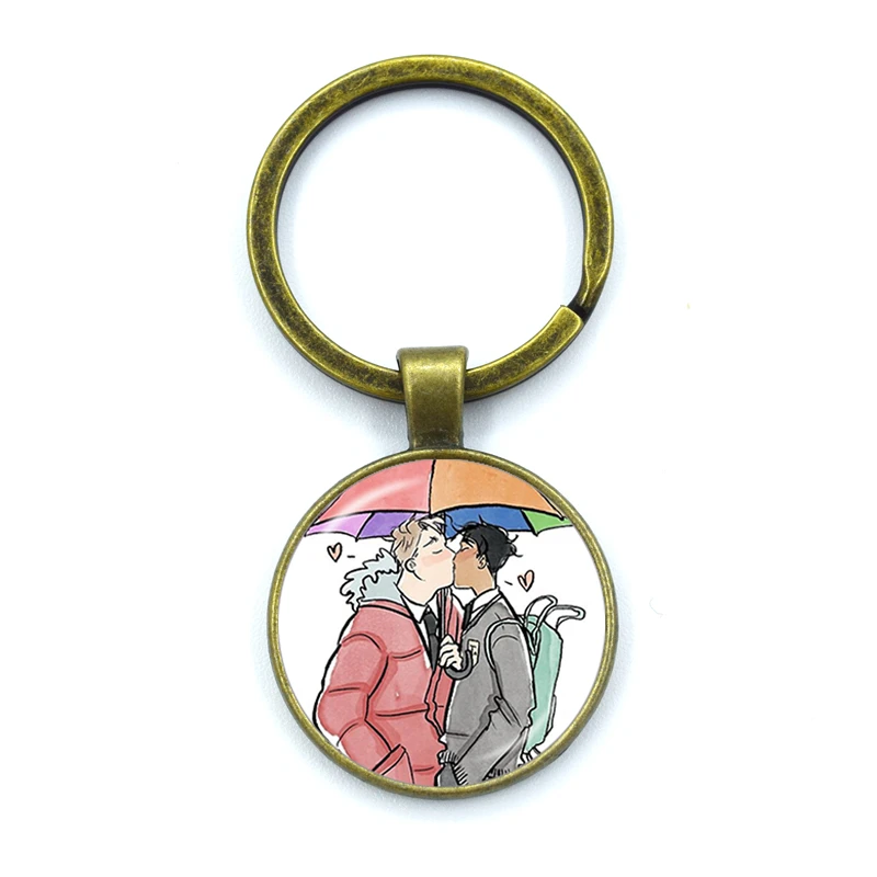 سلسلة مفاتيح مصنوعة من الأكريليك على شكل قلب مع أشكال كرتونية كوميدية من شخصية نيك وتشارلي سلاسل مفاتيح زجاجية سلسلة مفاتيح مصنوعة من الرسوم المتحركة هدايا مجوهرات #6