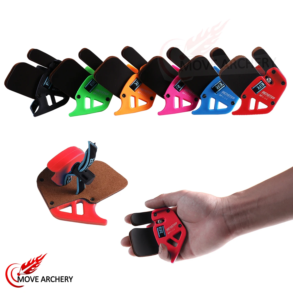 Archery Finger Tab Finger Guard Protection XS/S/M/L Right Hand Genuine Cowhide For Beginner and Children 5 Colors For Choice