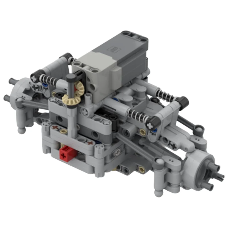 Differential Lock Front Axle MOC Bricks Gear System Detailed Realistic Model DIY Brick Kit Desktop Collectible Display
