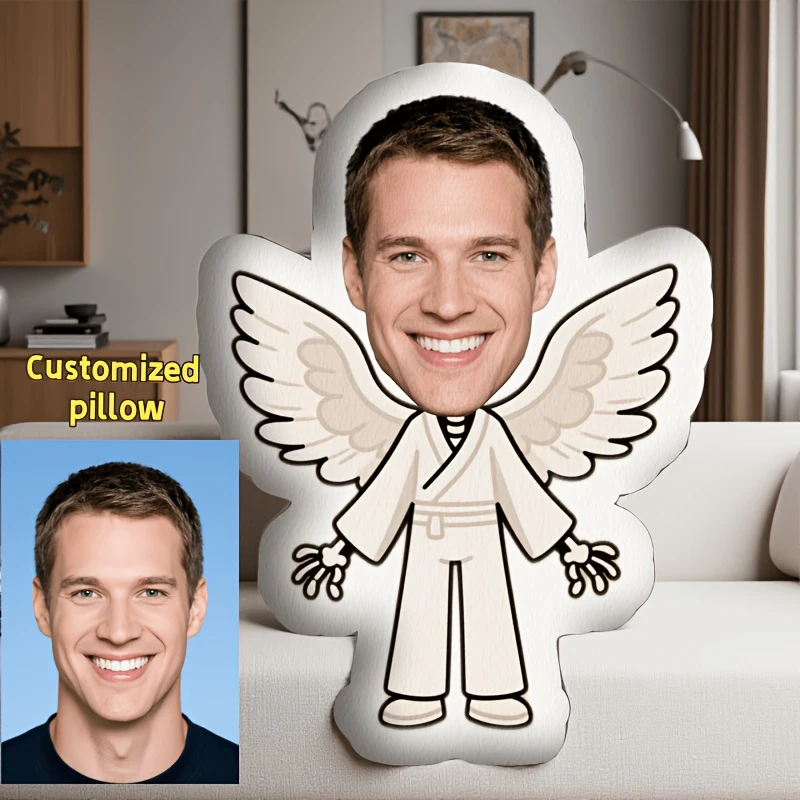 Custom Photo Human-Shaped Pillow - Unique Personalized Face Design, Perfect for Birthdays, Holidays, Anniversaries, Bed Decor Cu
