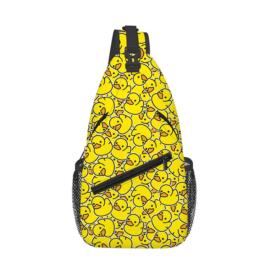 Yellow Duck Pattern Big Chest Bag Men's and Women's Kids Best Gift 2D Flat Cartoon Large Capacity Outdoor Sports Leisure Fashion