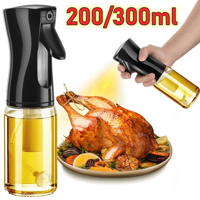 

200/300ml Oil Spray for Kitchen Oil Nebulizer Dispenser Spray Oil Sprayer Airfryer BBQ Camping Olive Oil Diffuser Cooking Herb