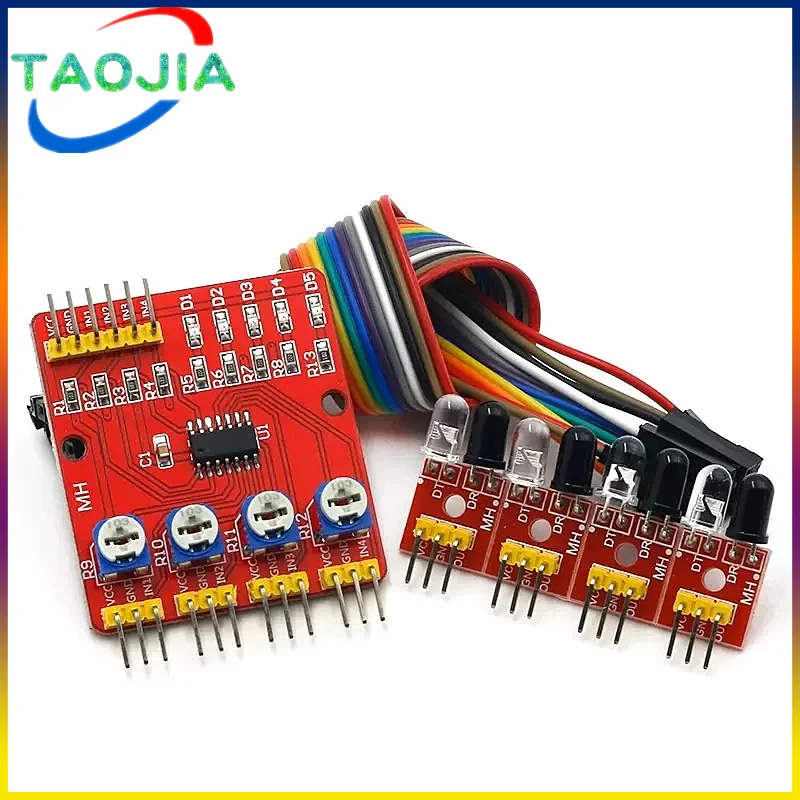 F233-01 Four-way infrared tracing / 4 channel tracking module / transmission line / obstacle avoidance / car / robot sensors