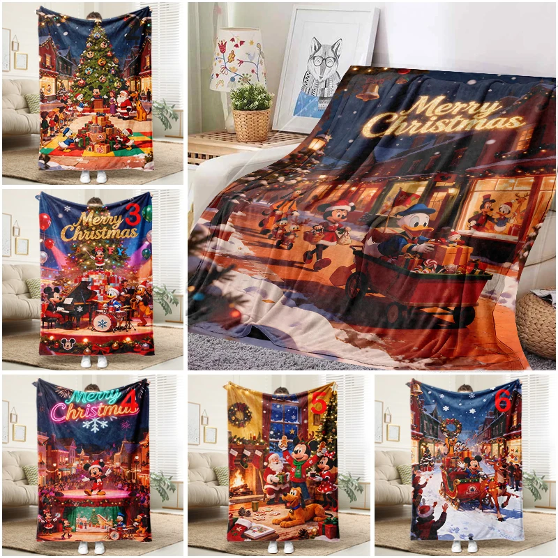 

Disney Christmas Town Blanket Flannel Throw Warm Sofa Bed Cover Home Decor