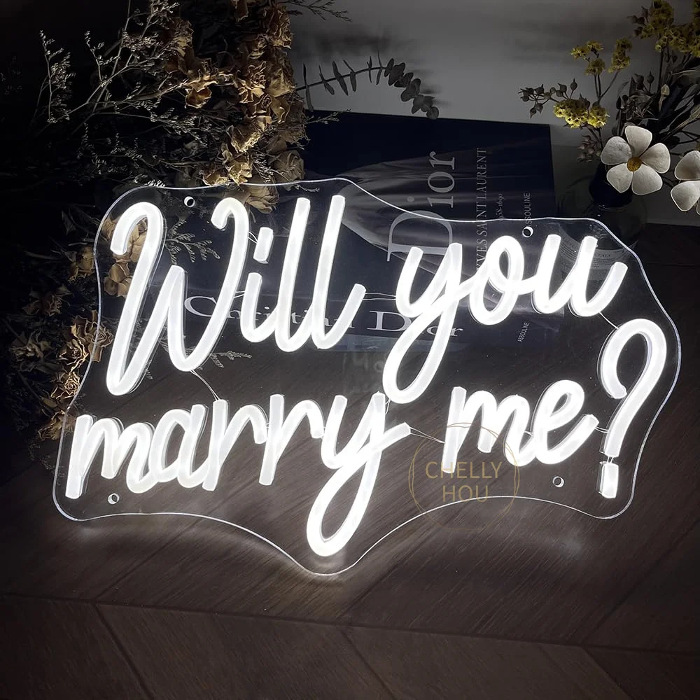Will You Marry Me Neon Led Sign Wedding Supplies Wedding Party Decor Bedroom Decoration Room Neon Lights Wall Decor Marry Neon