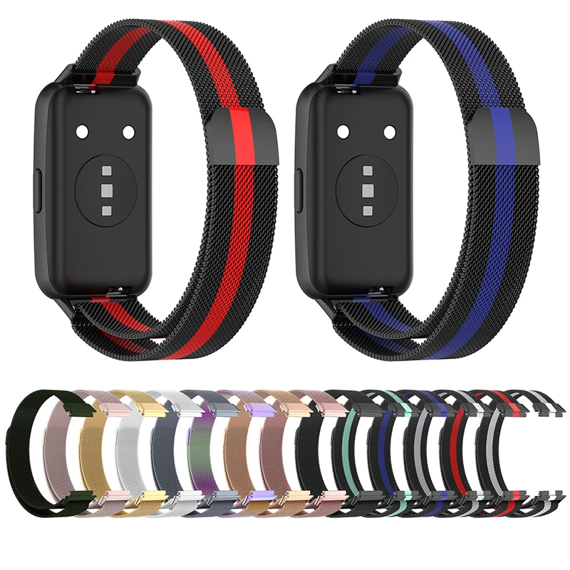 Steel Milan Magnetic Strap For Huawei Band 7 7NFC Smart Wristband Replacement Bracelet For Huawei Band7 Metal Wrist Strap