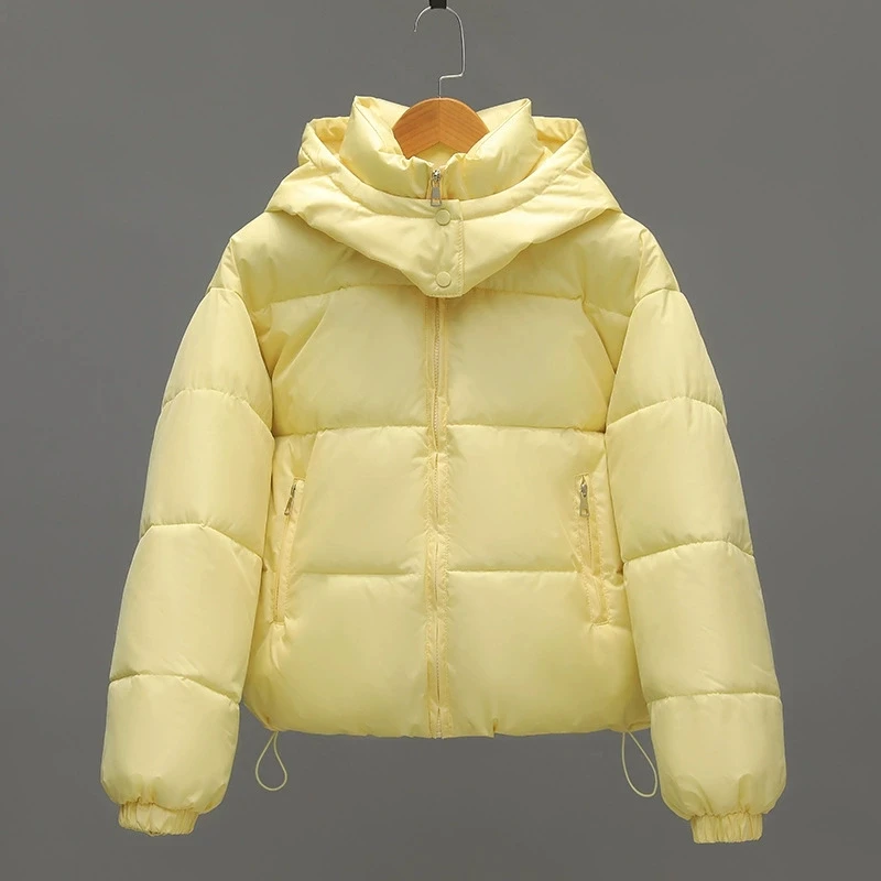 

2025 Causal Ladies Padded Jacket Short Autumn Winter Wadded Jacket Women Hooded Short Coats Female Plus Size Parkas Overcoat