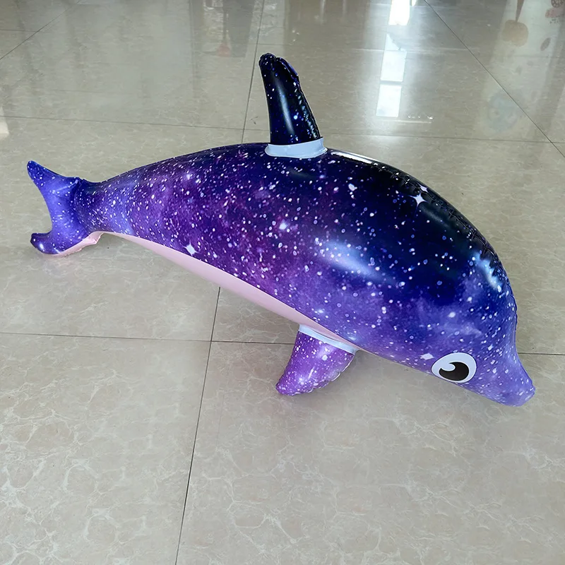 Dauphin gonflable de couleur, grands dauphin, jouets de fête aquatique transfrontaliers européens et américains, vente en gros, poisson dauphin ciel étoilé