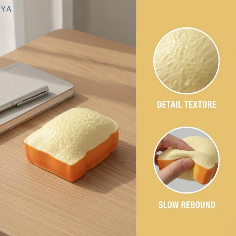 【SA】Slow Rise Squeeze Block Crunch Toast Crunchy Filled Soft Anti Stress Toy for Adult Work Relax Fidget