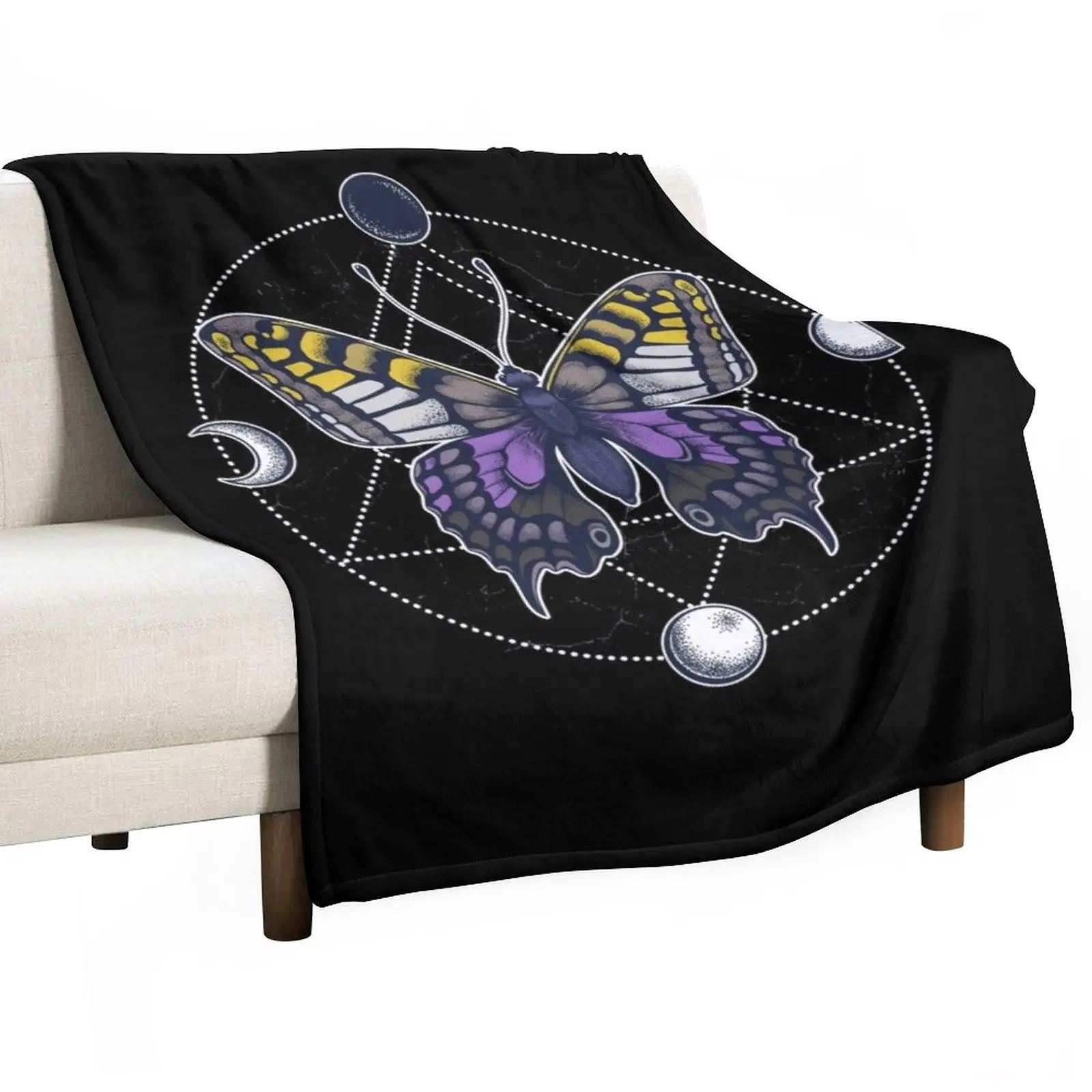 Nonbinary Butterfly Throw Blanket Designer Blankets throw blanket for sofa Decorative Sofa Blanket