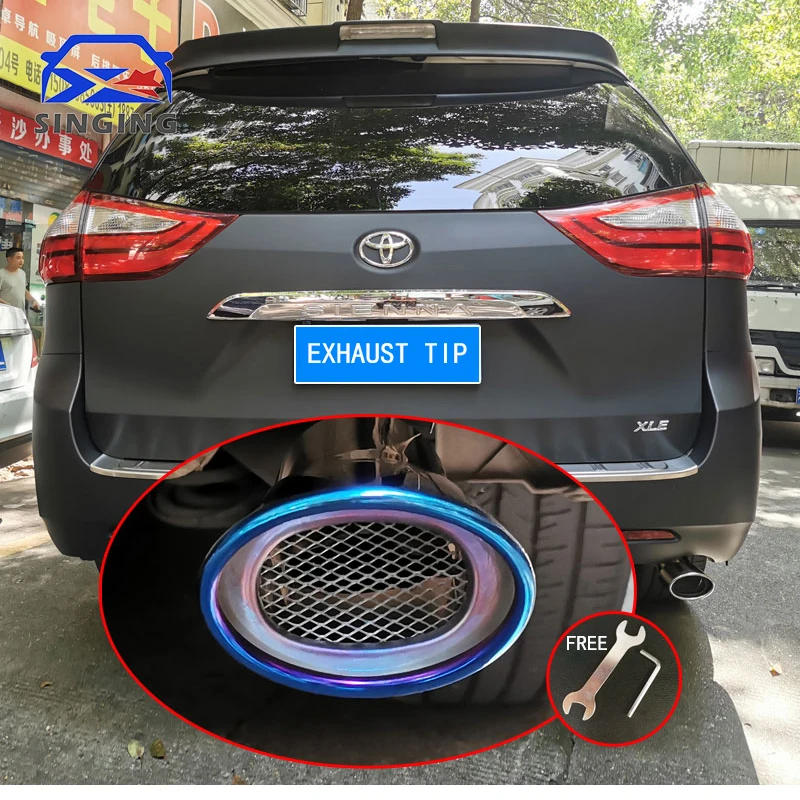 

Наконечник выхлопной трубы автомобиля из нержавеющей стали, хромированный хвостовой глушитель, запасные части для 2009-2011 2018 2024 2025 SIENNA toyota xse, аксессуары