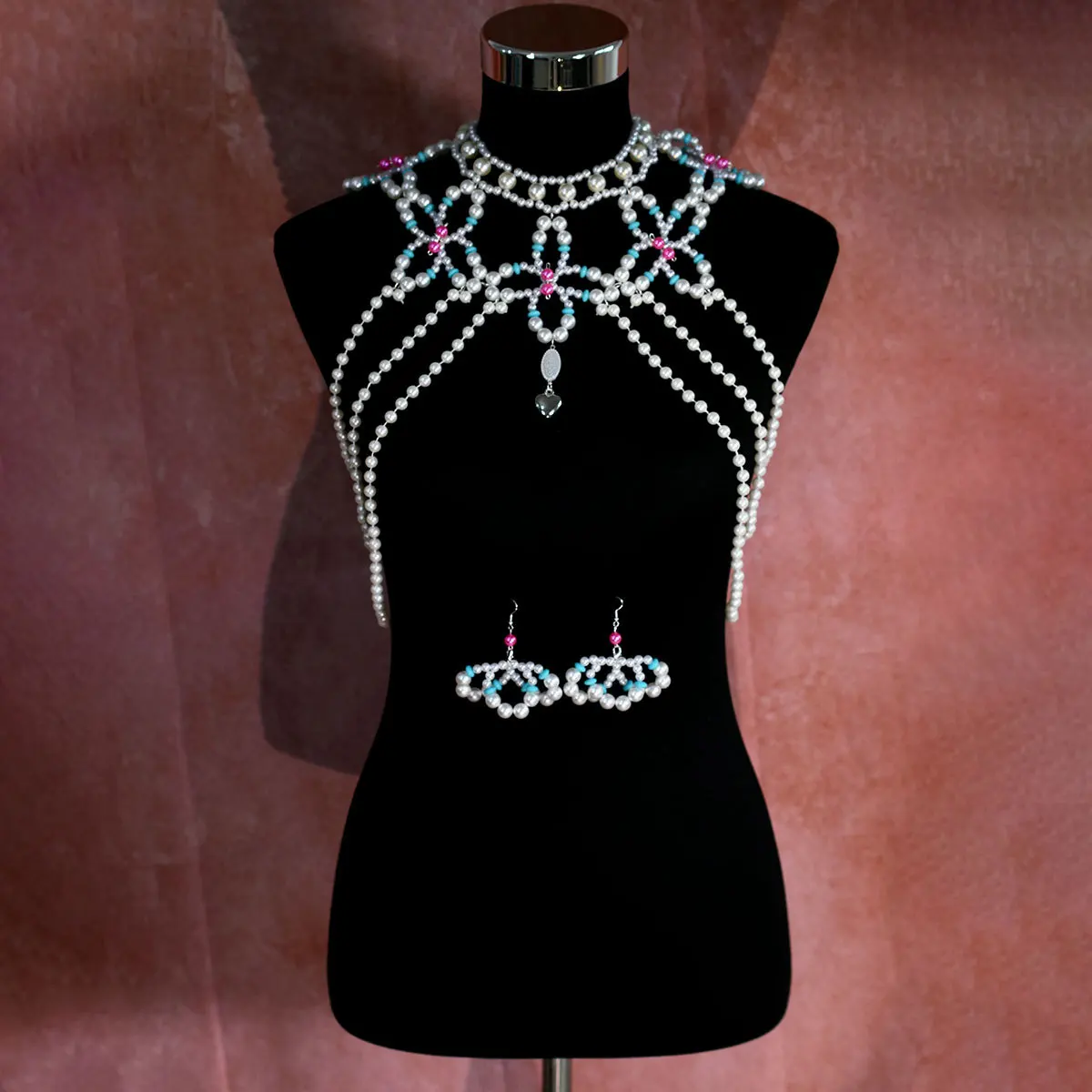 Body Chain Sexy Bra Chain Simulated Pearl String Of Beads Bikini Shawl Chest Chain Birthday Party Night Club Body Jewelry