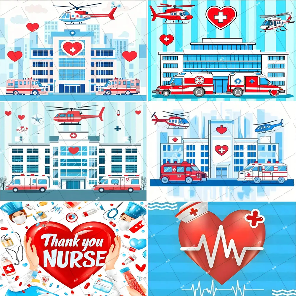 

Doctor Nurse Graduation Theme Medical Ambulance Nurse Graduation Backdrop Nurse's Day Nursing School Grad Party Photo Booth Prop