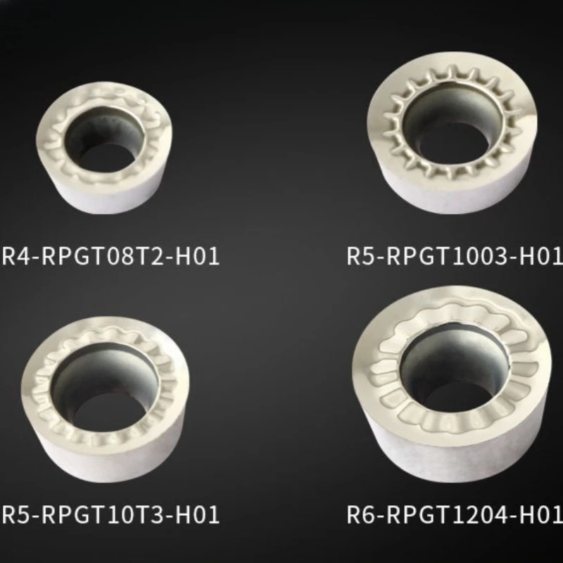 10 Pcs R4-RPGT08T2/R5-RPGT1003/R5-RPGT10T3MO/R6-RPGT1204MO-KA H01 CNC Blades for Aluminum