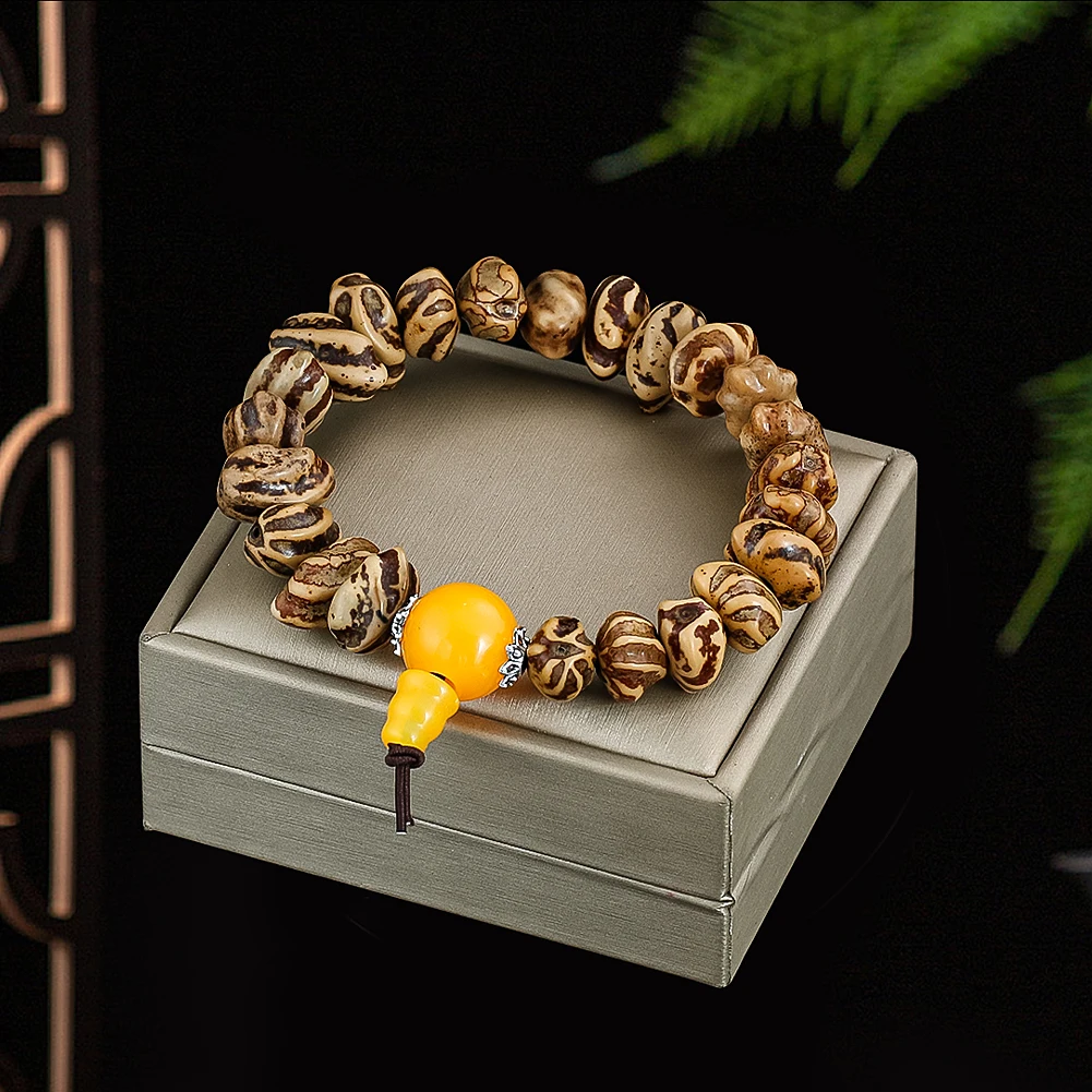 Buddhism Meditation Linden Bodhi Seed Irregular Spacer Bead Rosary Bracelet Mascot Amulet Healing Bangle Men Women Wrist Jewelry