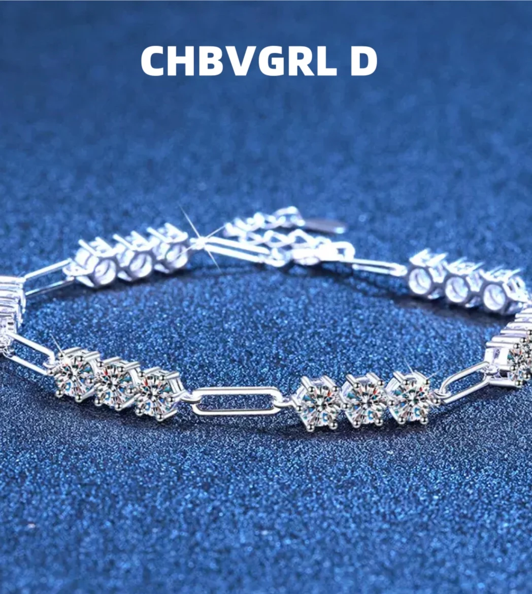 

[Missing] European and American S992 silver 5.4-carat moissanite bracelet, luxury, versatile, women' jewelry