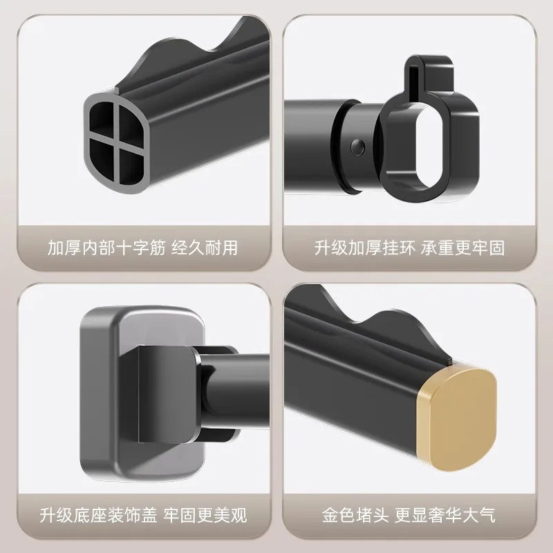 شرفة منزلية، قضيب تعليق الملابس الثابتة، رف تجفيف الملابس القابل للطي، قضيب تعليق مقاوم للرياح #2