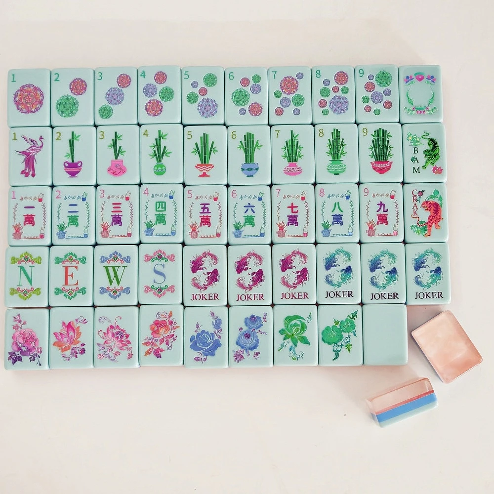 Hot Pearl Pink American Mahjong Set 3-Layer Acrylic Premium Luxury Mahjong Tiles Travel Mah Jongg Sets for Family Entertainment