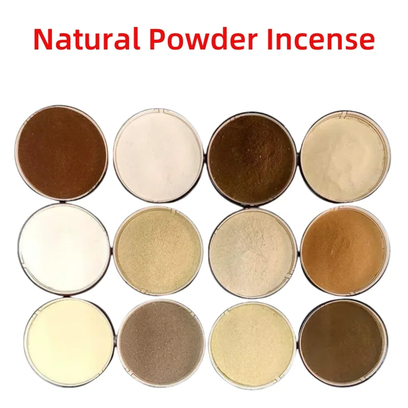 Incienso en polvo natural Oman Hojari Frankinse, mirra, sándalo, lavanda, benzoina, hierba de limón, Arborvitae, Mini, polvo de cedro