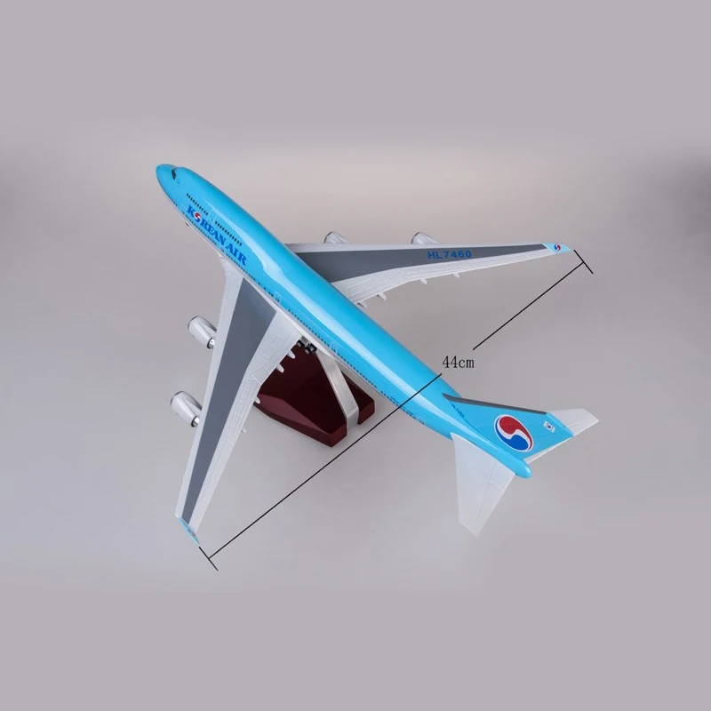 1:160 Scale Korean Air Airplane Models 46cm Diecast Resin Model Aircraft Assemble With Landing Gear For Souvenir Decoration Gift