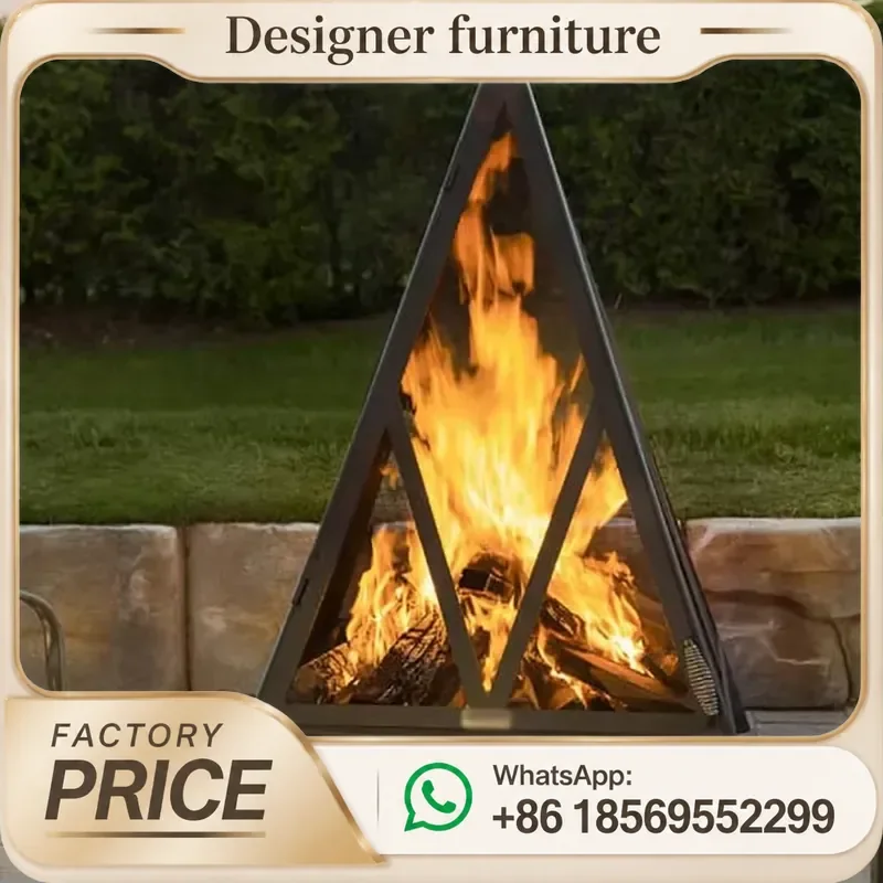 Corten Steel Fire Pit Outdoor Garden Wood Storage Weather Resistant Rustic Patio Heater Bowl