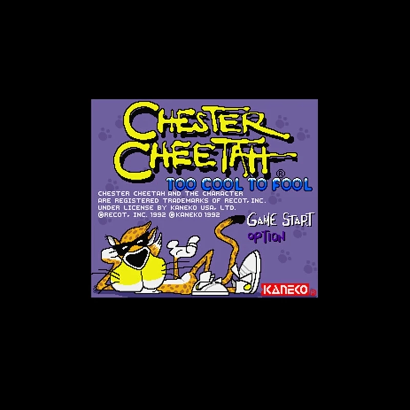 Chester Cheetah - Too Cool to Fool NTSC 16 Bit Big Gray Game Card For 46Pin USA Game Players